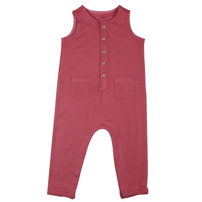 Sleeveless Rompers Cum Dungaree Suit With Pocket