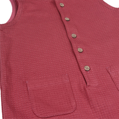 Sleeveless Rompers Cum Dungaree Suit With Pocket