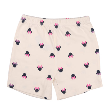 Minnie Mouse Printed Loungewear And Outing Shorty Set