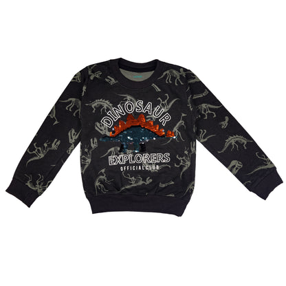 Dinasour Explorer Sequin Baby Knitted Travelling Warmer Outing & Loungewear Set