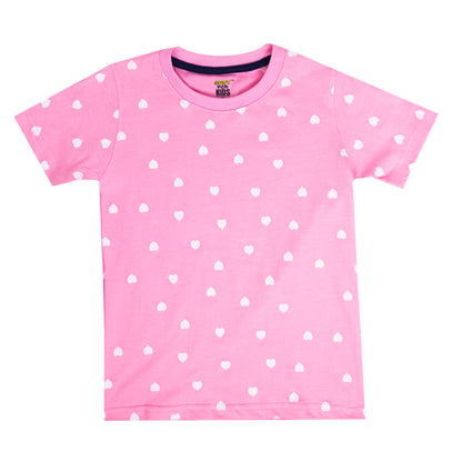 My Pink Heart Super Soft Pure Cotton Night Suit Lazy Loungewear Pyjama Set