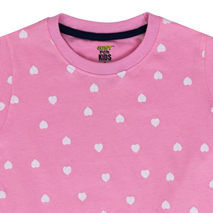 My Pink Heart Super Soft Pure Cotton Night Suit Lazy Loungewear Pyjama Set