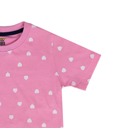 My Pink Heart Super Soft Pure Cotton Night Suit Lazy Loungewear Pyjama Set