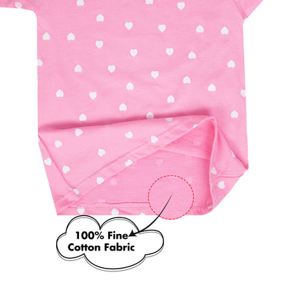 My Pink Heart Super Soft Pure Cotton Night Suit Lazy Loungewear Pyjama Set