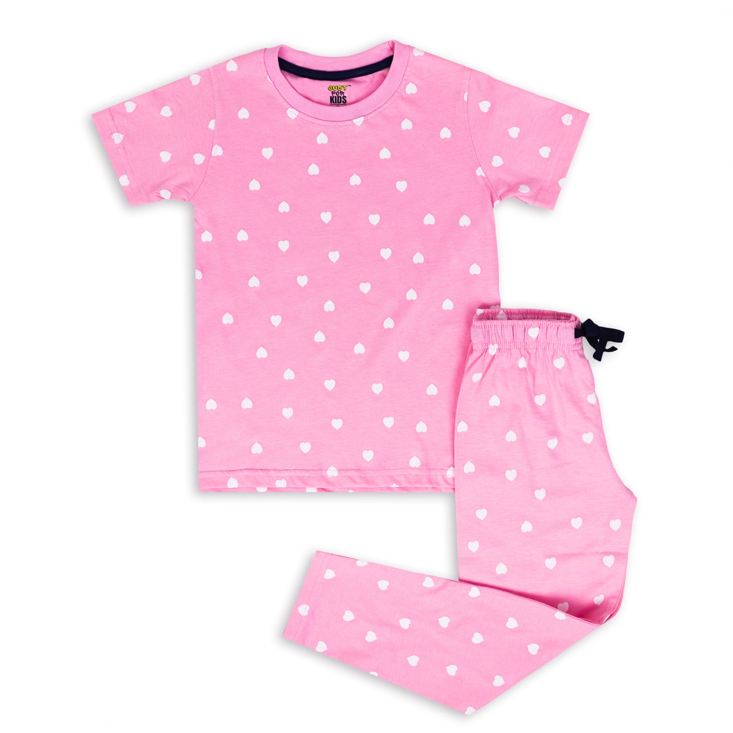 My Pink Heart Super Soft Pure Cotton Night Suit Lazy Loungewear Pyjama Set