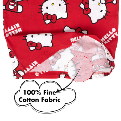 Hello Kitty Super Soft Pure Cotton Night Suit Lazy Loungewear Pyjama Set Red
