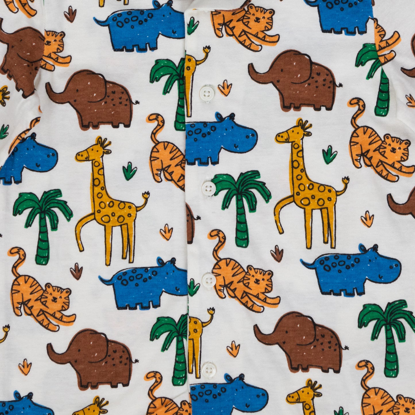 Jungle Animal Safari Print Super Soft Pure Cotton Night Suit Lazy Loungewear Pyjama Set