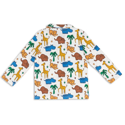 Jungle Animal Safari Print Super Soft Pure Cotton Night Suit Lazy Loungewear Pyjama Set