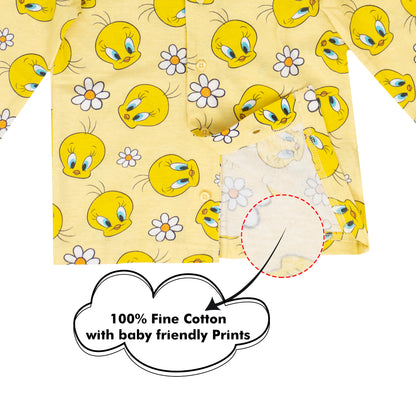My Tweety Super Soft Pure Cotton Night Suit Lazy Loungewear Pyjama Set Yellow