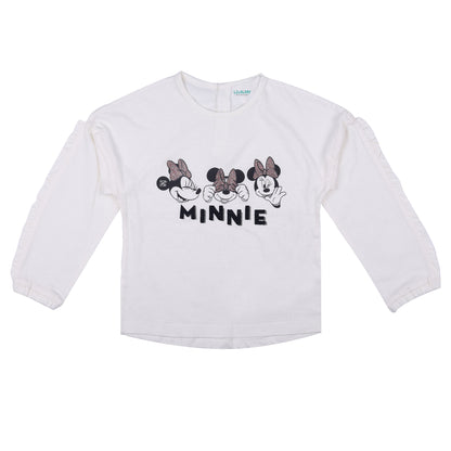 Disney Minnie Girls White Casual And Outing Top