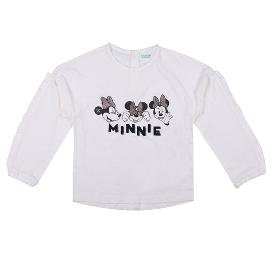Disney Minnie Girls White Casual And Outing Top