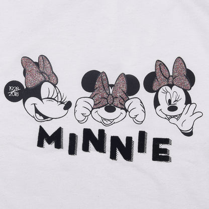 Disney Minnie Girls White Casual And Outing Top