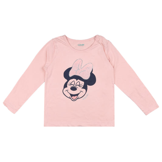 Disney Smiling Minnie Girls Peach Casual And Outing Top