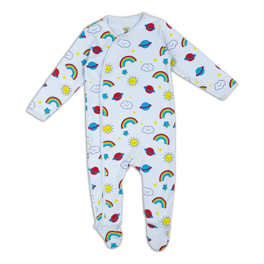 Rainbow Print Soft Baby All Season Romper