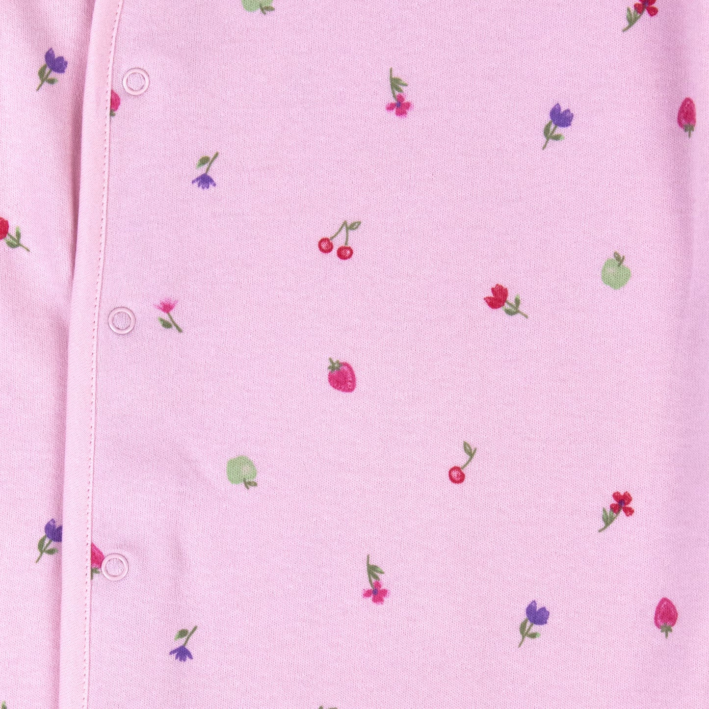 Pink Floral Print Baby All Season Romper