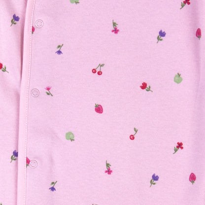 Pink Floral Print Baby All Season Romper