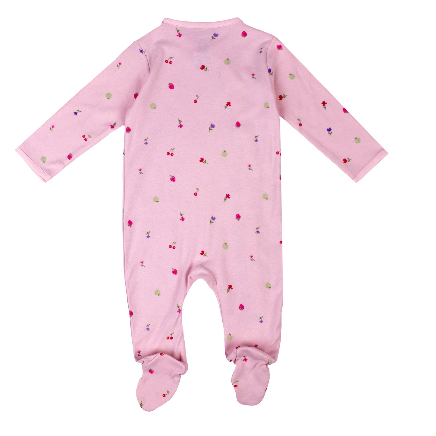 Pink Floral Print Baby All Season Romper