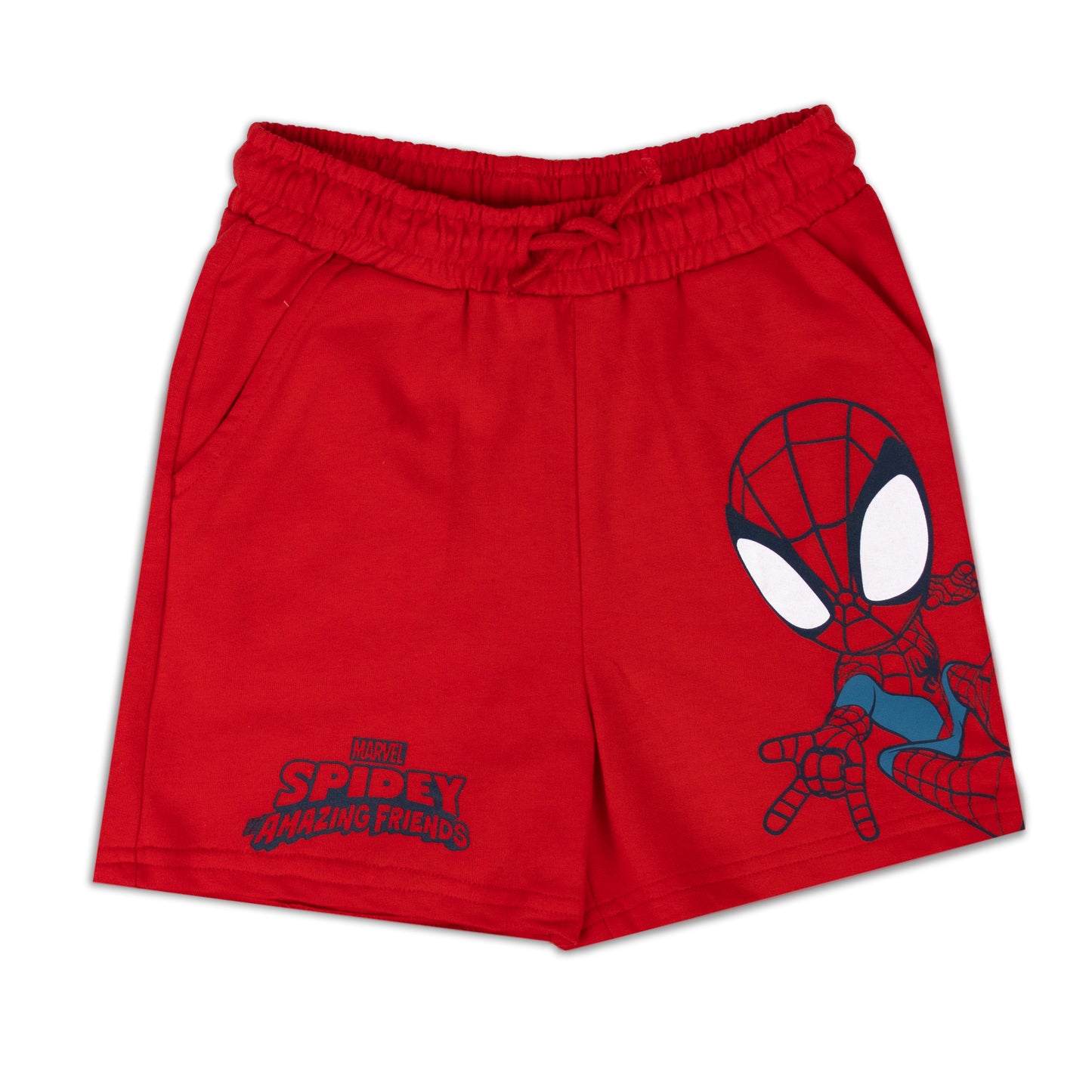 Marvel Spidey and His Amazing Friends Boys’ Red Shorts – Lightweight Cotton Blend with Elastic Waist & Pockets
