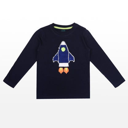 Rocket Launcher Unisex Reverse Sequin Outing Full Sleeve T Shirt