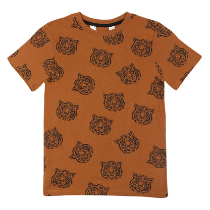 Tiger Print Boys T Shirt