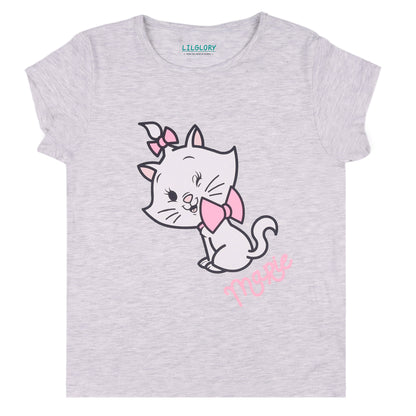 Marie Meow Grey & Pink 2 Piece Sleep And Lounge Wear Set