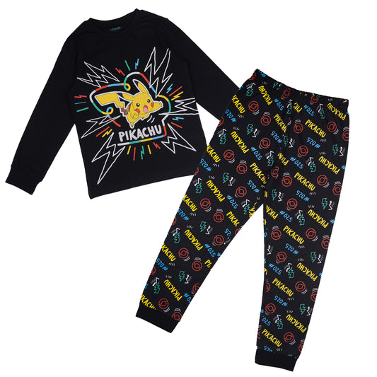 Pokemon Pikachu Printed Boys Night Suit Travelling Loungewear & Pyjama Set