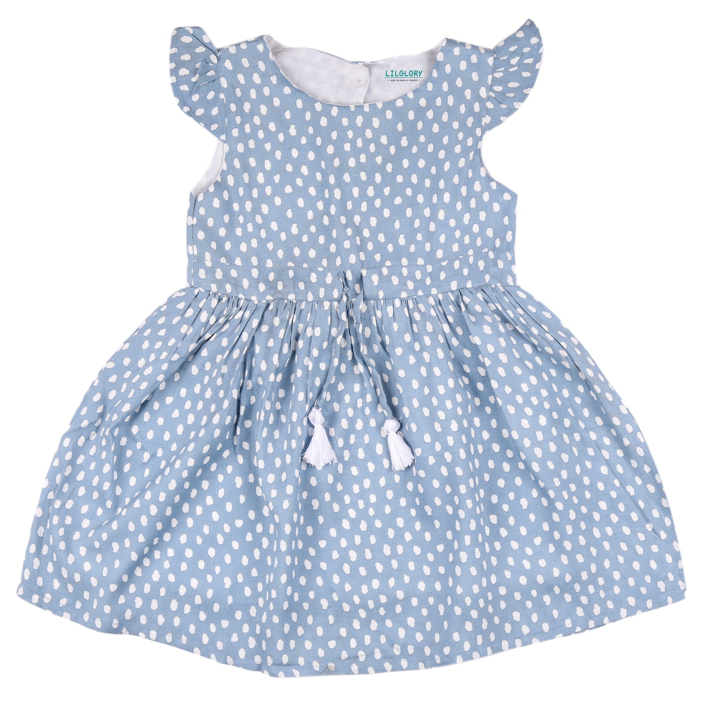 Polka Dot Print Princess Dress with Fly Sleeve Vintage And Party Wear
