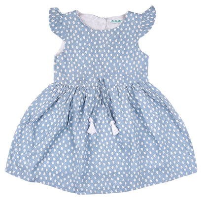 Polka Dot Print Princess Dress with Fly Sleeve Vintage And Party Wear