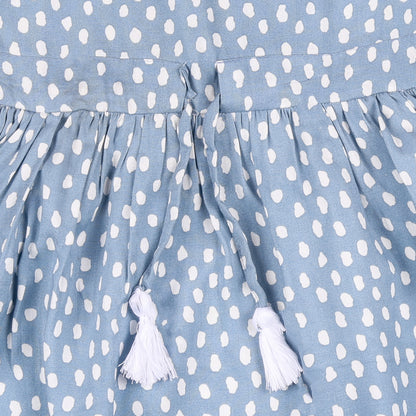 Polka Dot Print Princess Dress with Fly Sleeve Vintage And Party Wear