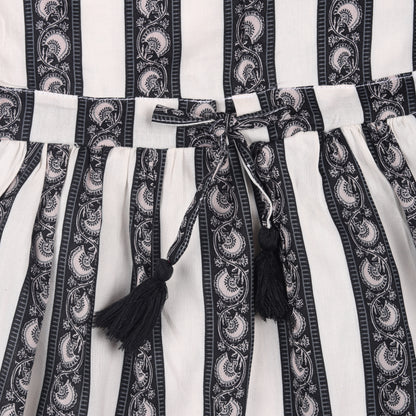 Fancy Print Princess Dress with Fly Sleeve Vintage And Party Wear