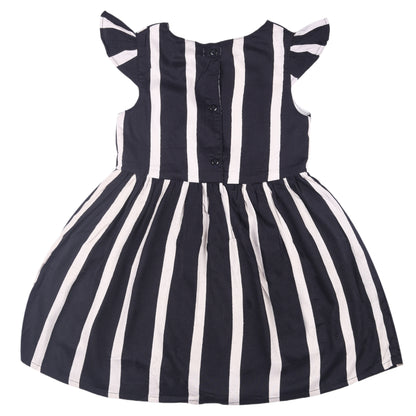 Stripe Print Princess Dress with Fly Sleeve Vintage And Party Wear