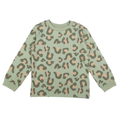 Leopard Print Minty Green Unisex Baby Knitted Travelling Warmer And Loungewear Set