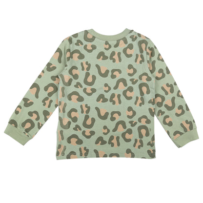 Leopard Print Minty Green Unisex Baby Knitted Travelling Warmer And Loungewear Set