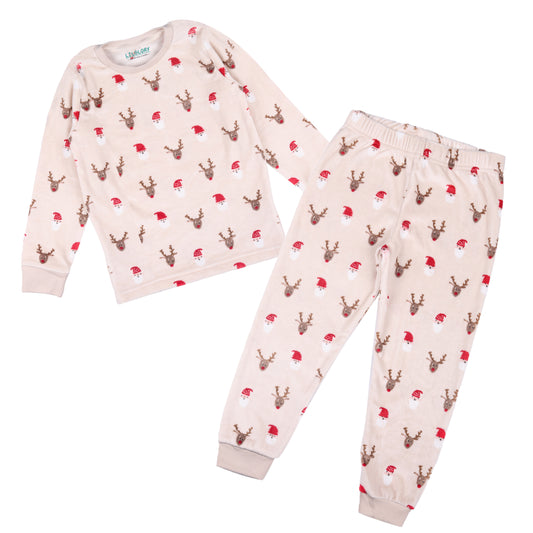Christmas Velour Flexifit Night Suit Travelling Loungewear & Pyjama Set
