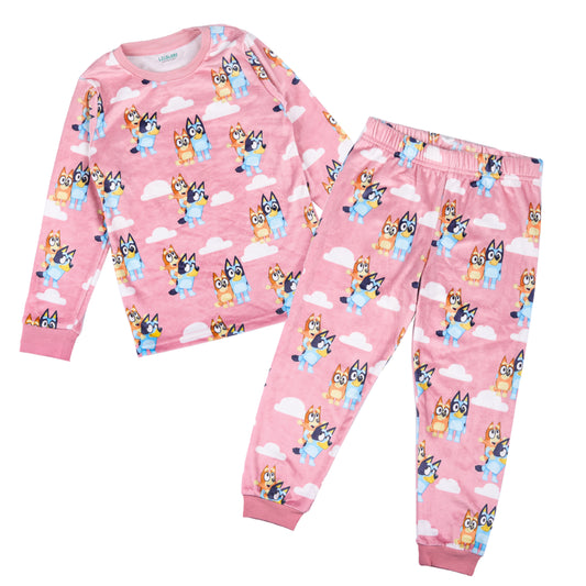 Bluey Velour Flexifit Night Suit Travelling Loungewear & Pyjama Set