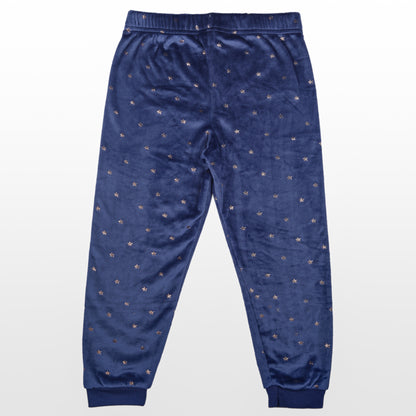 Star Girls Print Velour Flexifit Night Suit Travelling Loungewear & Pyjama Set