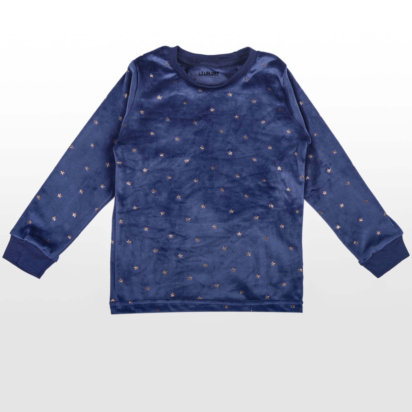 Star Girls Print Velour Flexifit Night Suit Travelling Loungewear & Pyjama Set