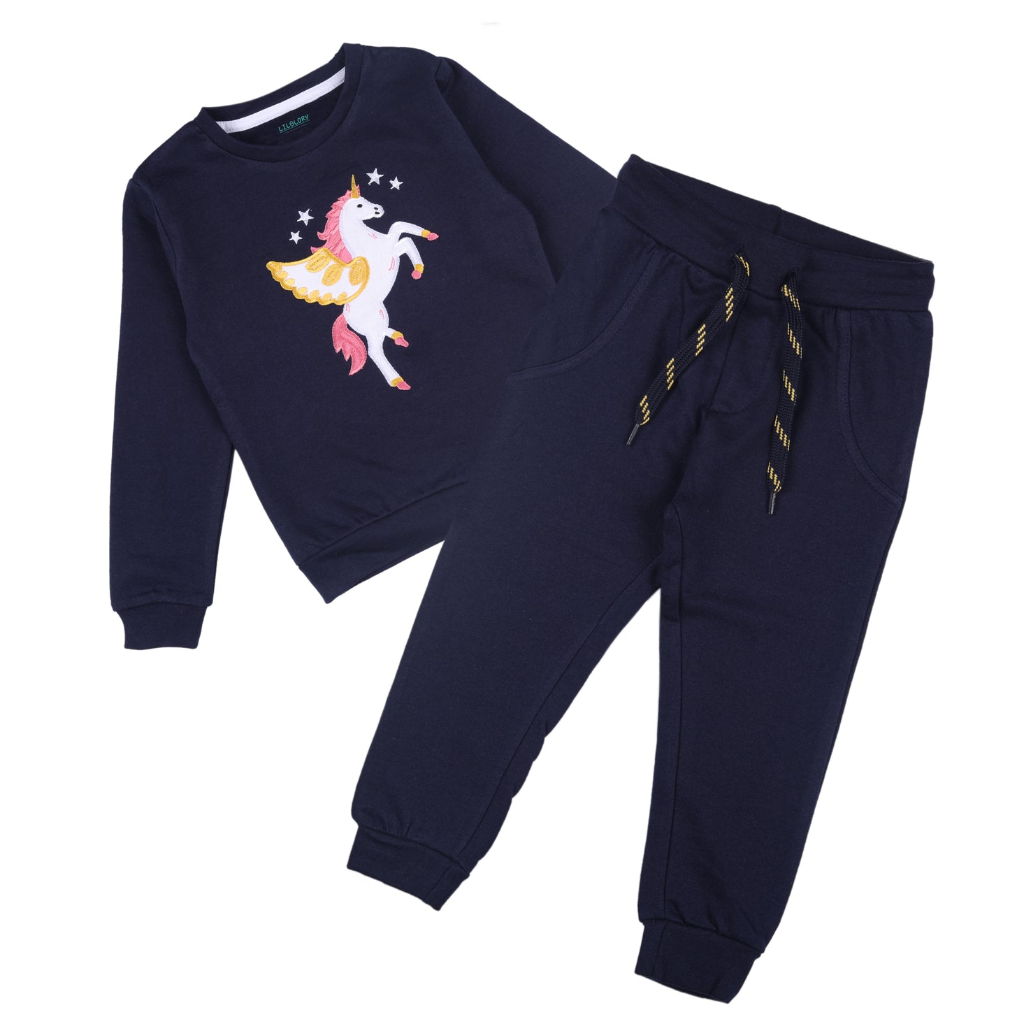 Glitter Flying Unicorn Baby Knitted Travelling Warmer And Loungewear Set