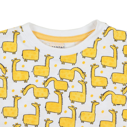 Redtag Giraffe Printed Boys T Shirt