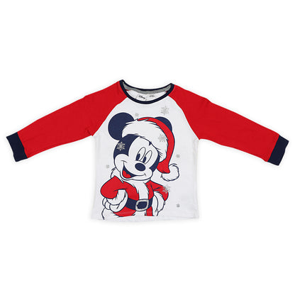 Disney Santa Claus Mickey Mouse Glitter Print Night Suit And Loungewear Set