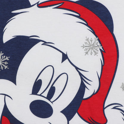 Disney Santa Claus Mickey Mouse Glitter Print Night Suit And Loungewear Set