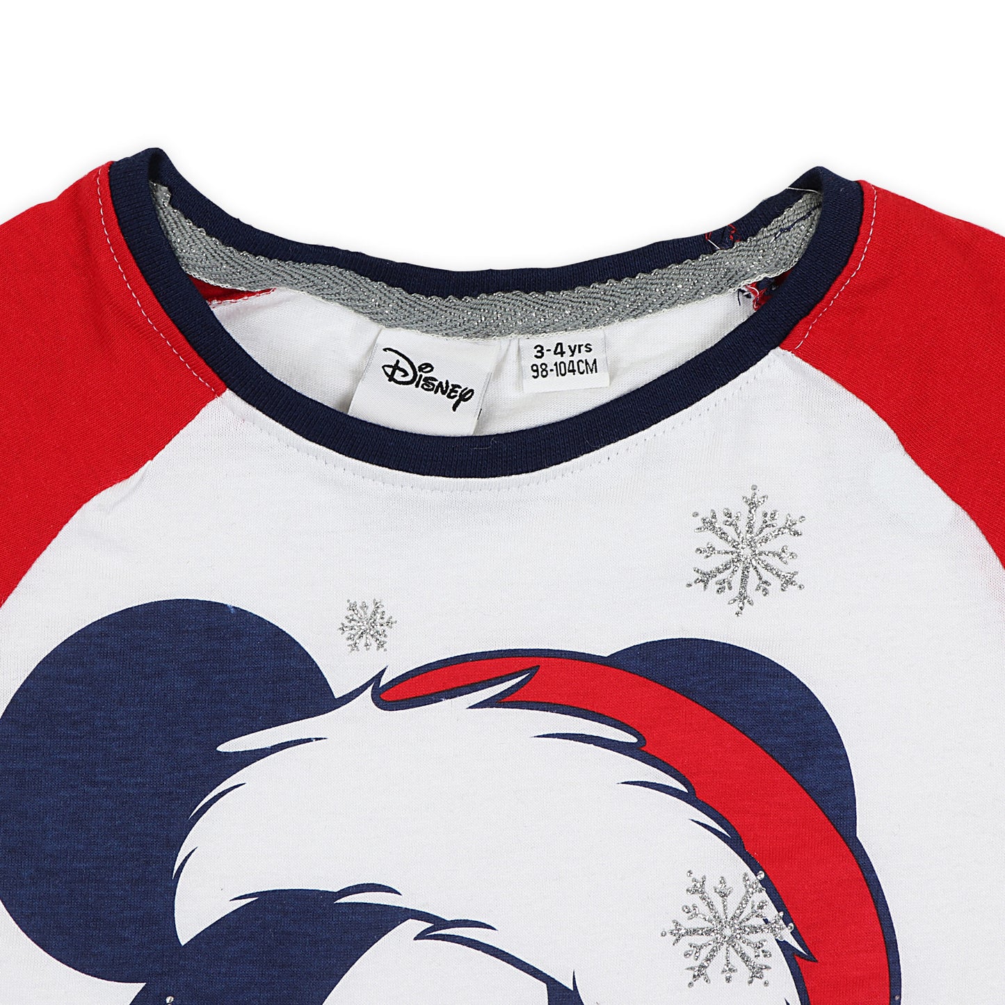Disney Santa Claus Mickey Mouse Glitter Print Night Suit And Loungewear Set