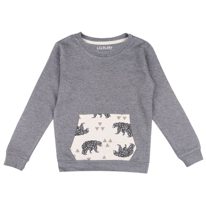 Bear In Jungle Baby Unisex Knitted Travelling Warmer And Loungewear Set with Belly Pocket
