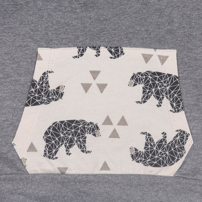 Bear In Jungle Baby Unisex Knitted Travelling Warmer And Loungewear Set with Belly Pocket