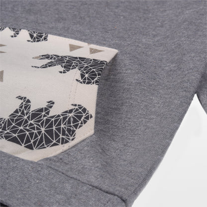 Bear In Jungle Baby Unisex Knitted Travelling Warmer And Loungewear Set with Belly Pocket