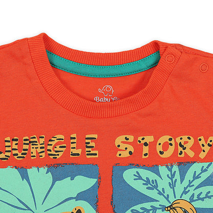 Baby Care Jungle Story Tiger In Jungle Printed T Shirt