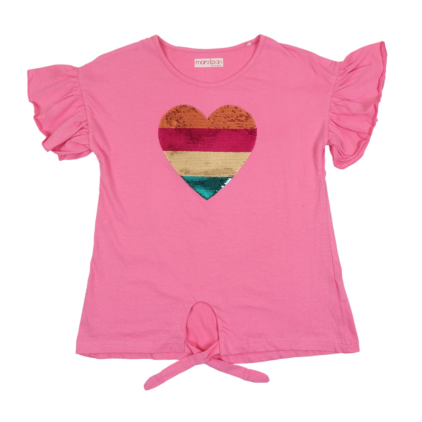 Marzipan Heart Sequin Girls Causal Top