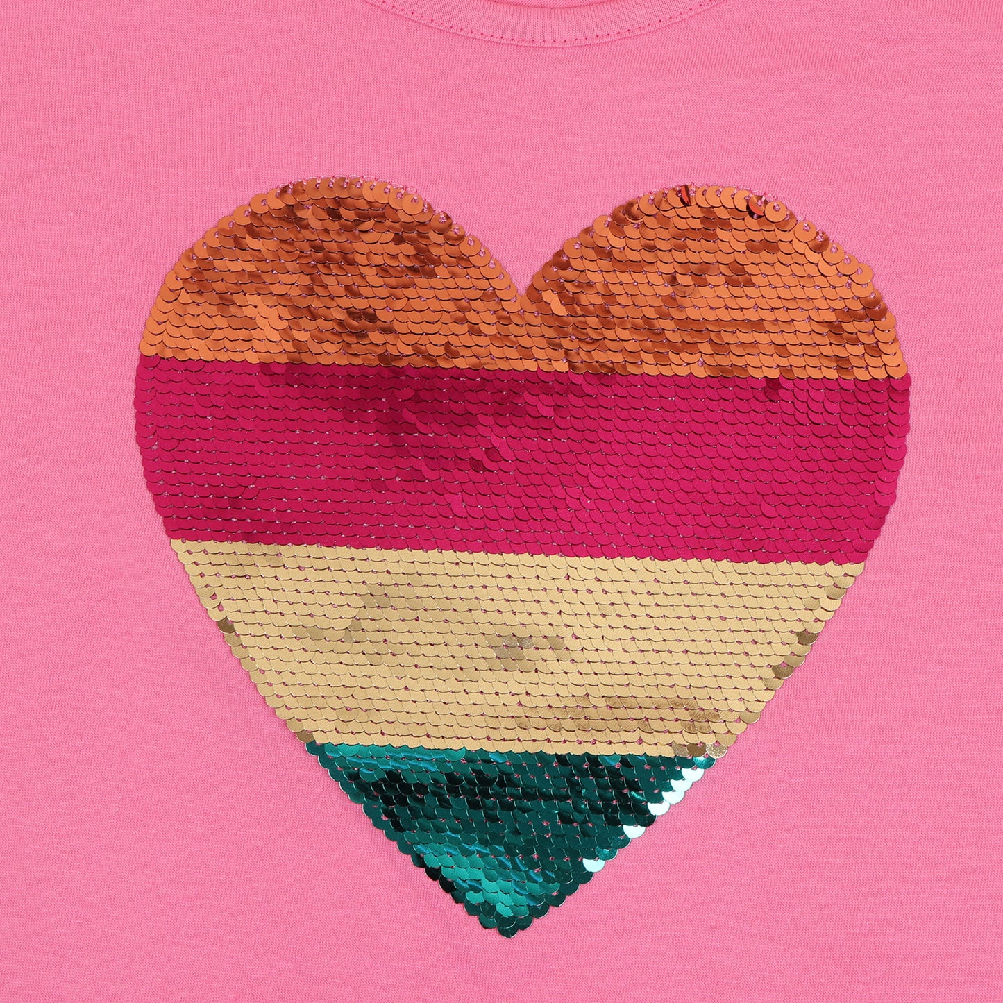 Marzipan Heart Sequin Girls Causal Top