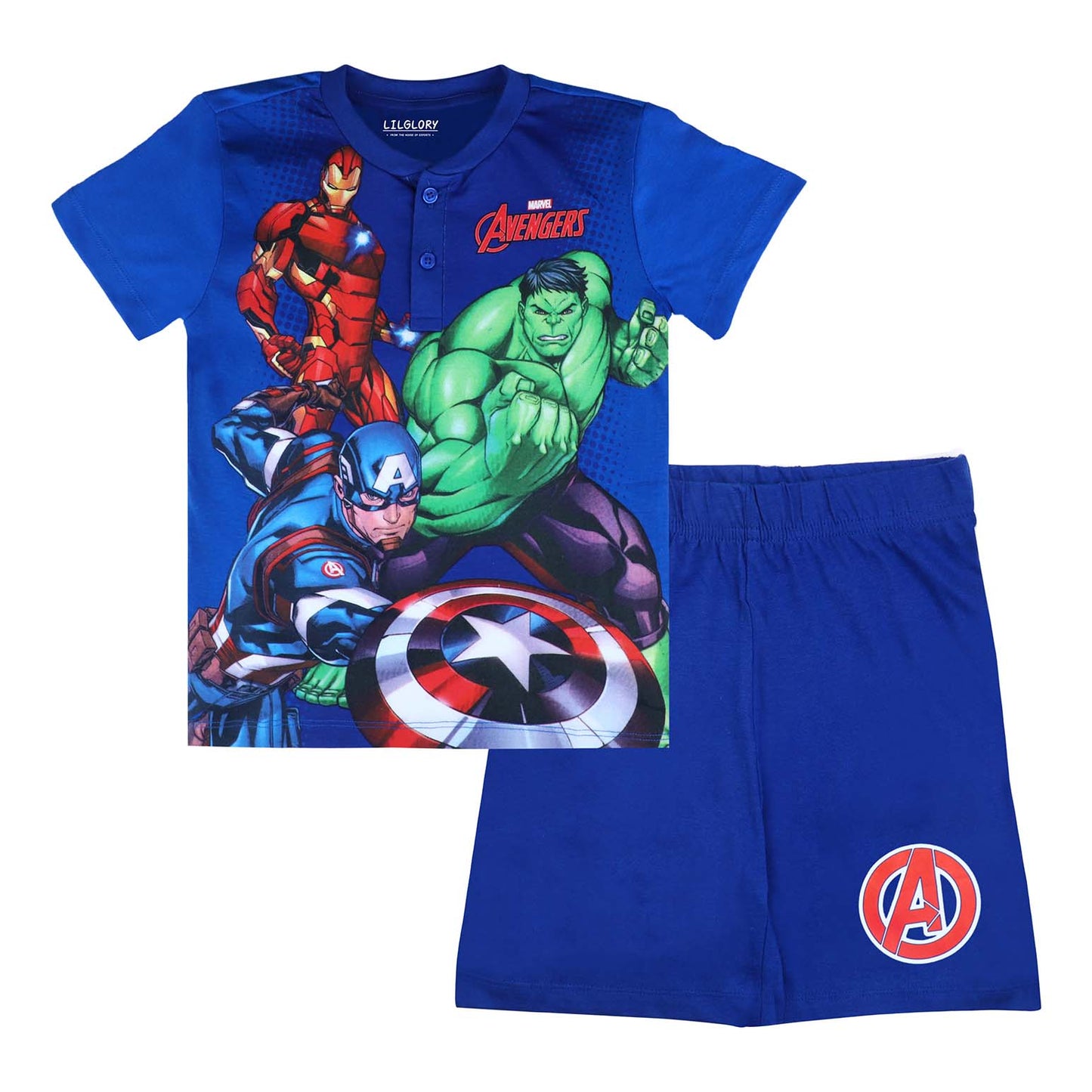 Marvel Avengers Super hero Playwear T Shirt And Shorty Set