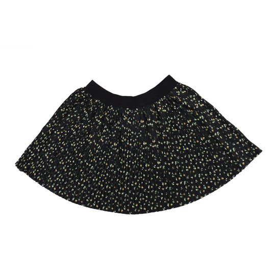 Pleated knit skirt for girls with floral print